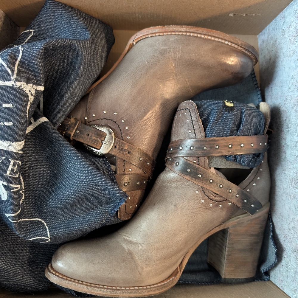 Brown Leather Ankle Boots - Picture 3 of 5